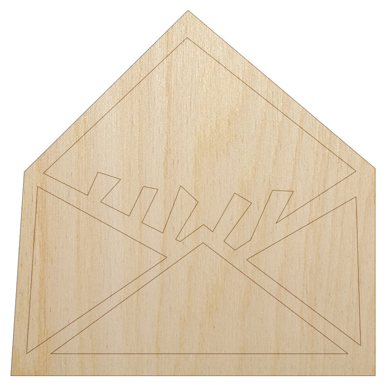 Envelope Letter Mail Doodle Unfinished Wood Shape Piece Cutout for DIY Craft Projects